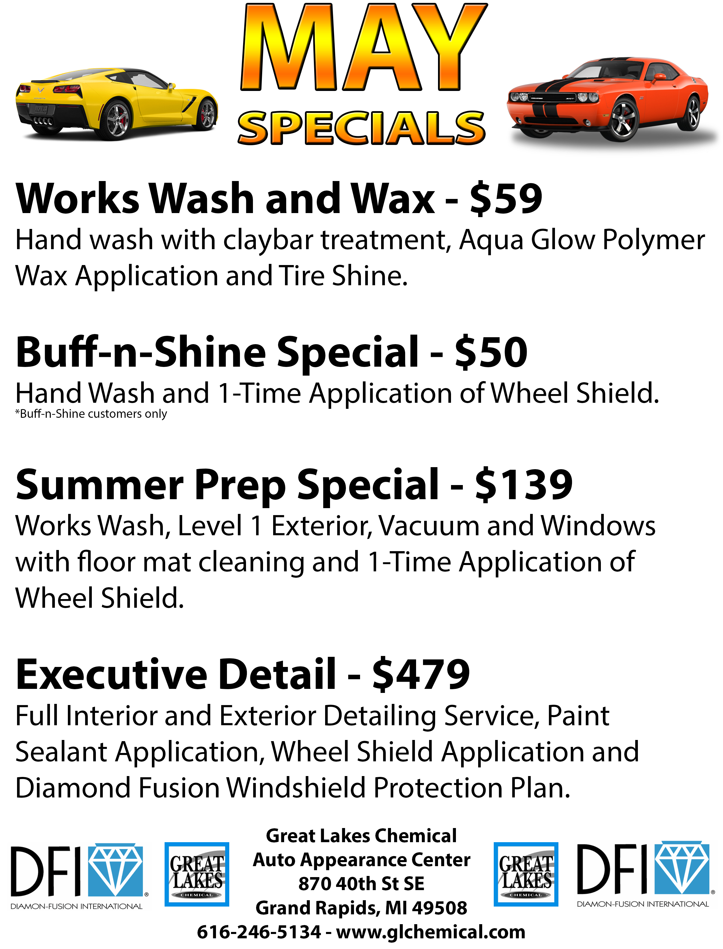 May15specials Great Lakes Chemical Auto Earance Specialists May15specials
